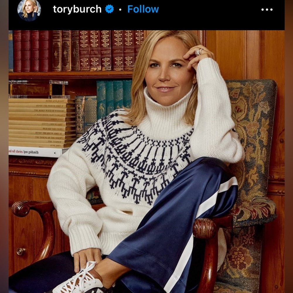 NWT| Tory Burch Fair Isle Merino Sweater | M